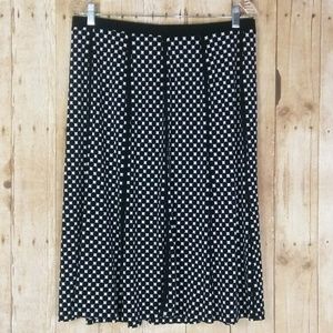 Roz & Ali Black & White Polka Dot Skirt Sz. 1X